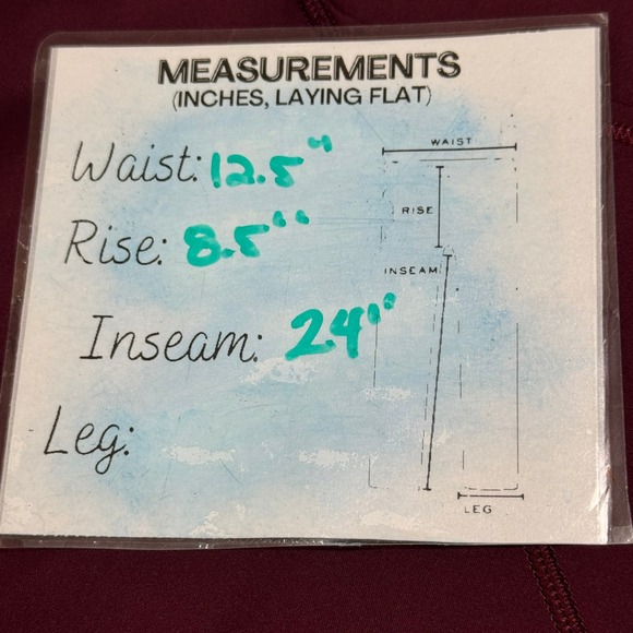 Lululemon fast & free tight 25" Pocket Leggings Burgundy Women's Size 6 - Picture 7 of 7